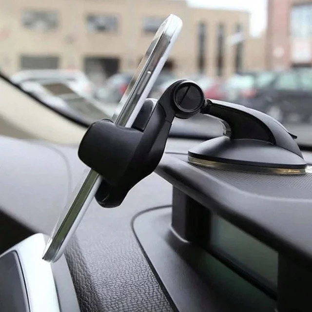 Universal Handyhalterung für das Auto zur Befestigung an der Windschutzscheibe in Schwarz - Bild 1