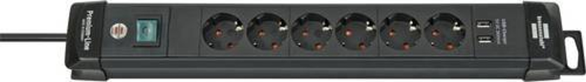 Brennenstuhl Premium-Line Steckdosenleiste 6-fach mit USB-Ladefunktion Schwarz 3m - Bild 2