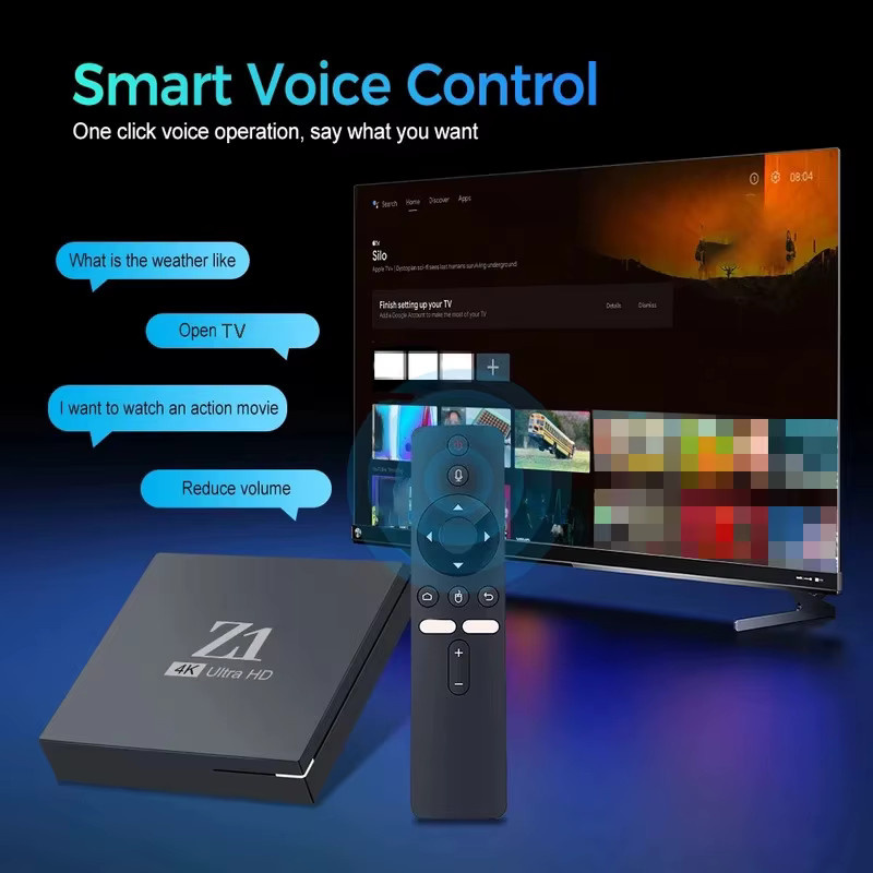 PK Q7 TX1 Smart Android 15 TV-Box mit 8GB RAM und 128GB Speicher, 4K HDR, Allwinner H313 Quad-Core, 5G/2.4G WLAN, Bluetooth 5.0 und USB 2.0, Schwarz - Bild 4