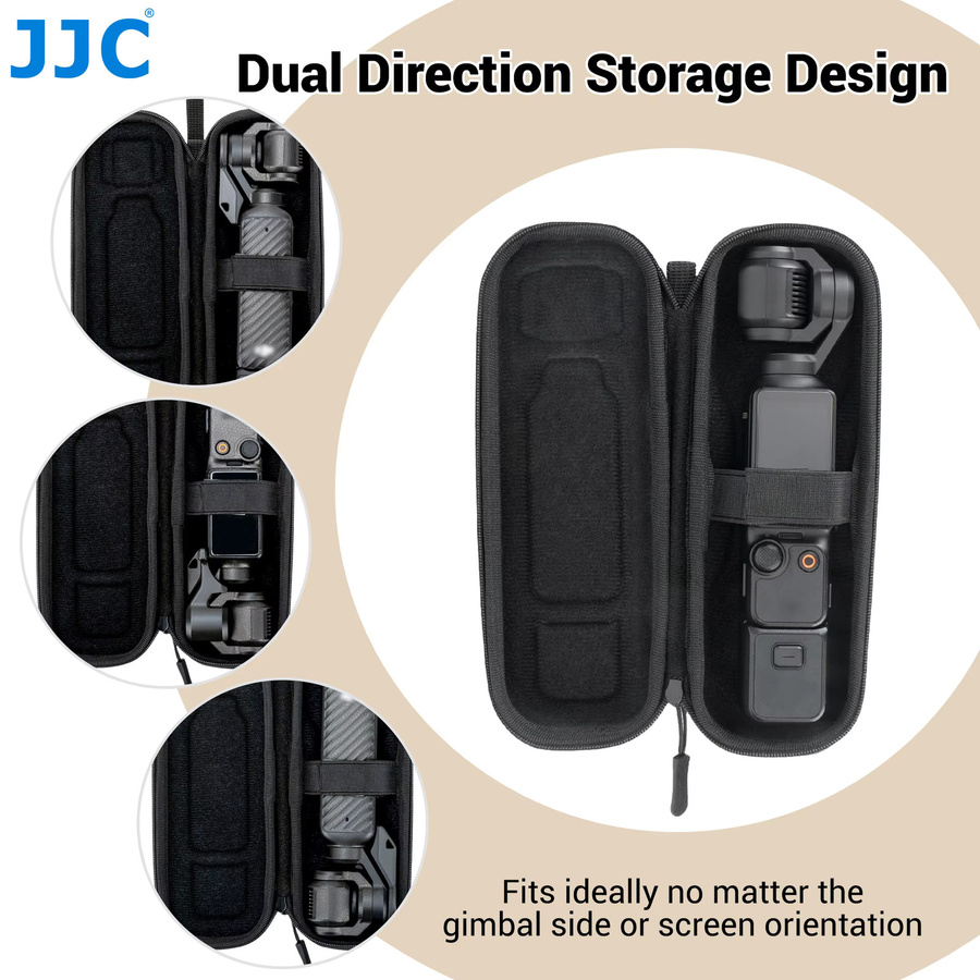 JJC Pocket 3 Tragetasche für DJI Osmo Pocket 4 und 3, kompakte Aufbewahrungstasche mit Karabiner, Schwarz - Bild 2