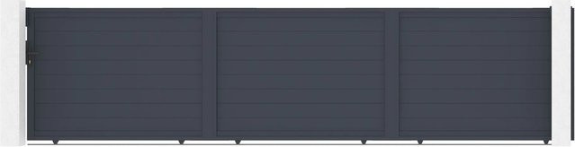 Casanoov Schiebetor Eiger aus Aluminium mit 2 Pfosten und Ranger C300 Motor, Farbe: Anthrazit/Grau, Breite: 600 cm, Höhe: 140 cm - Bild 1
