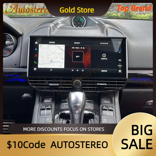 ZWNAV Android 13 Auto Stereo mit Carplay und GPS Navigation für Porsche Cayenne 2010-2017, Multimedia Player HeadUnit Radio in Schwarz - Bild 1