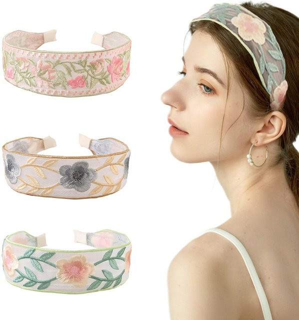 Cwllrn Haarband, Chiffon-Stickerei-Blumen, Damen - Bild 1