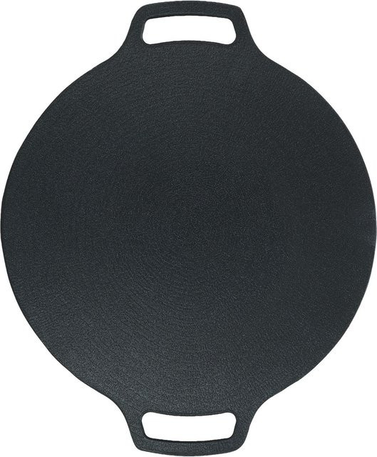 Fishine Koreanische BBQ-Grillpfanne aus Aluminium mit 6-lagiger Antihaftbeschichtung, rund, Schwarz - Bild 1