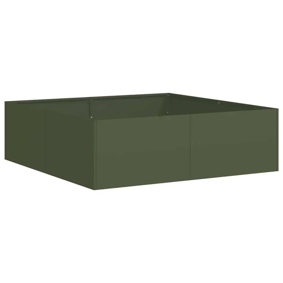 vidaXL Pflanzkübel aus Stahl in Grün, B/T/H: 100 x 100 x 30 cm - Bild 2