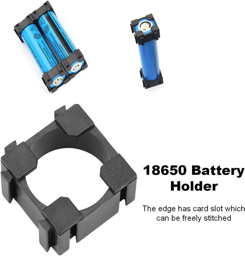 AOKIN 100 Stück 18650 Lithium-Batteriezellen-Halter aus Kunststoff in Schwarz, Batterie-Aufbewahrungsbox und Zellenabstandshalter für zylindrische Batterien - Bild 4