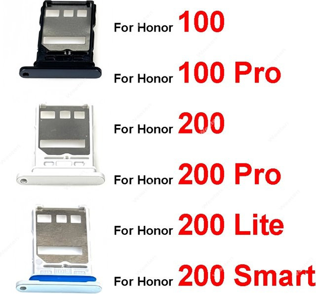 SIM-Karten-Tray-Halter und Buchse für Huawei Honor 100 200 Pro Lite in Schwarz als Ersatzteil für den SIM-Kartenslot - Bild 1