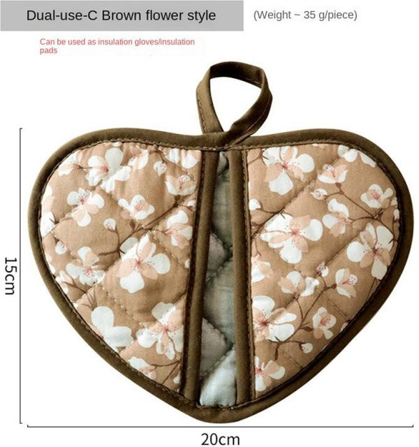 Hitzebeständlicher Ofenhandschuh von Household supplies MH in Beige, rutschfest und mikrowellengeeignet aus Baumwolle - Bild 1