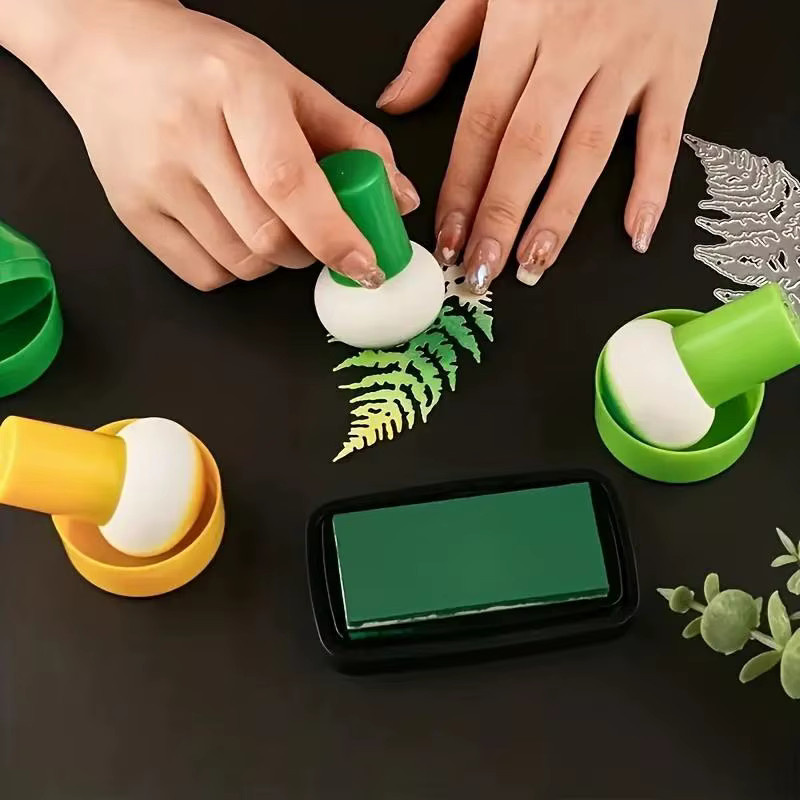 5-teiliges Schablonenpinsel-Set von KOQZM in Multicolor mit Griffen für Scrapbooking, Kartenherstellung und Kunsthandwerk - Bild 1