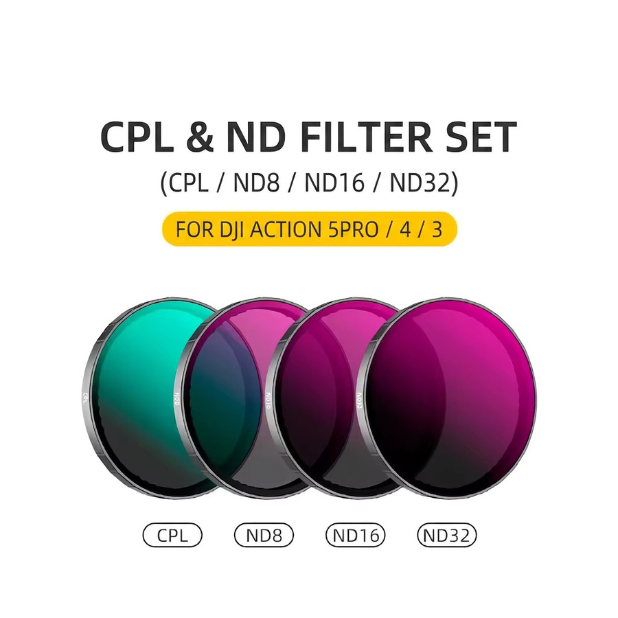 ND/PL-Filterset für DJI Osmo Action 3, 4 und 5 Pro, Polarisations- und Neutraldichte-Filterset für deine Action-Kamera - Bild 2