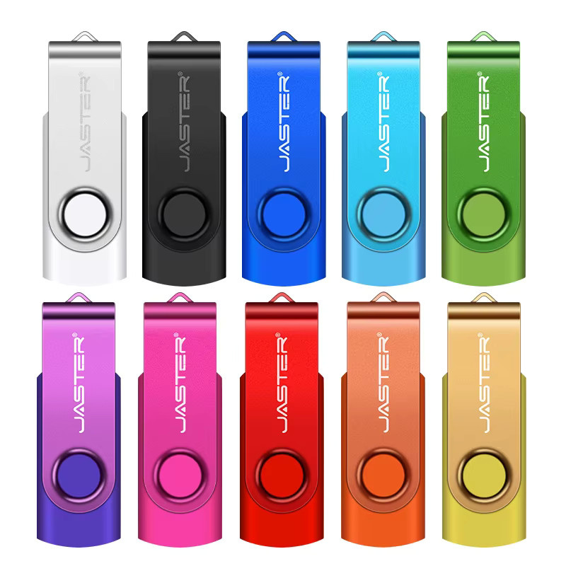 JASTER Business USB-Stick mit 128GB Speicher in Orange, drehbarer USB-A Flash Drive aus Kunststoff - Bild 2