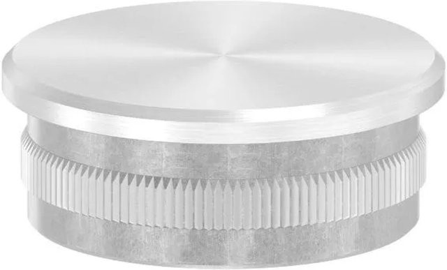 FeNau Einsteckkappe aus Edelstahl V4A in Silber für Rohre mit Ø 42,4 mm und 2,0 mm Wandstärke, flache Ausführung zum Einschlagen - Bild 1