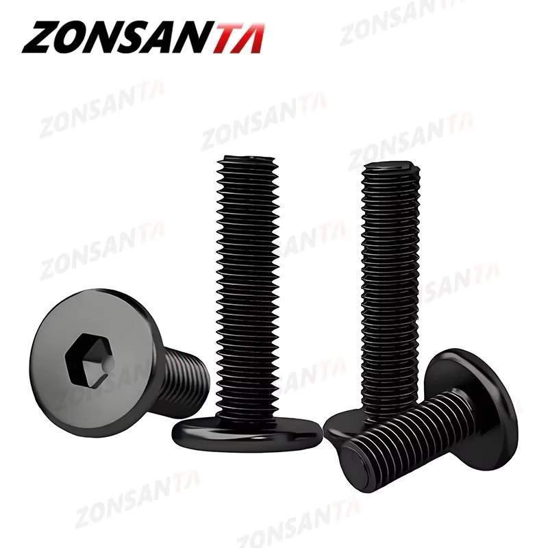 ZONSANTA Innensechskant-Wafer-Kopfschrauben aus Edelstahl 304 in Schwarz für M2 bis M8 - Bild 2