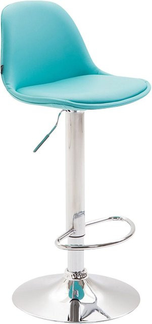 TPFLiving Barhocker Kilian in Blau mit Kunstleder und Chromoptik Metallgestell - Bild 1