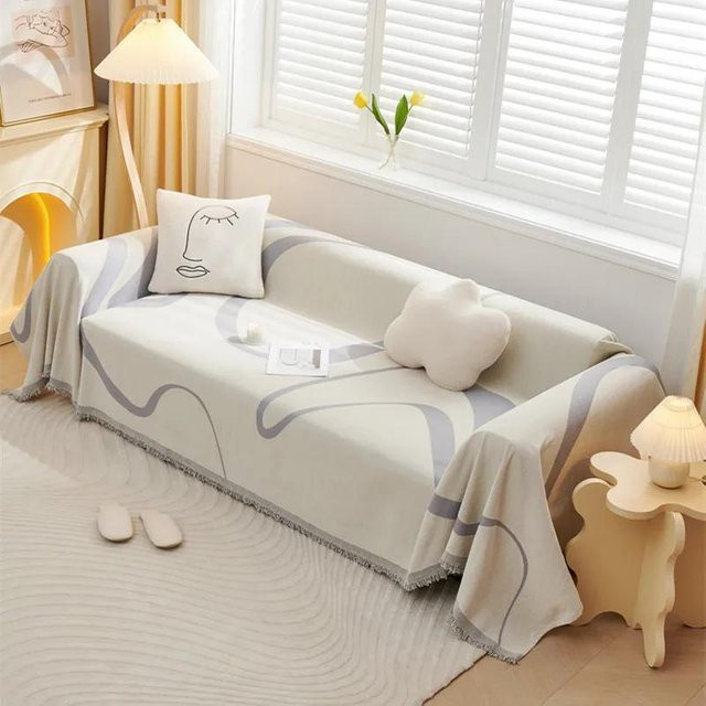 Yiran Furniture Chenille-Sofabezug mit Regenbogen-Linien in Multicolour, B/H: 180 x 90 cm - Bild 1