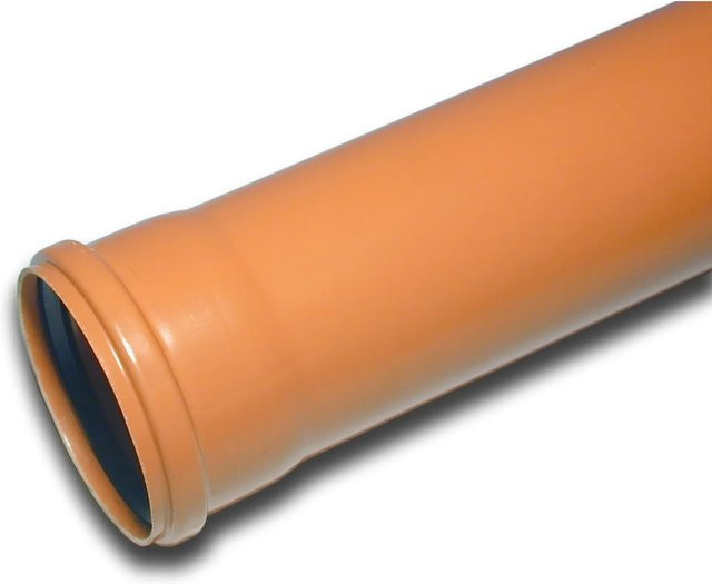 Marley Kanalgrundrohr DN 110 in Orange und Braun aus Kunststoff, Länge: 1.000 mm - Bild 1