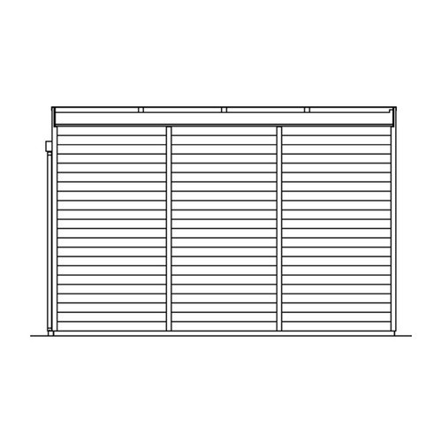 Skan Holz Gartenhaus Tokio 4 Flachdach Unbehandelt Beige B/H/T: 402 x 270 x 402 cm - Bild 3