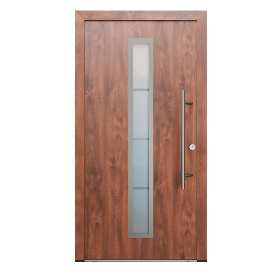 FM Türen Innen Tür AS68 Modell 01 mit Glaseinsatz in Nussbaum Braun, Rechts, B: 110 cm, H: 210 cm - Bild 2