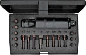 Gedore Schraubenlöser-Satz K 1900-018, 18-teiliges Handschlagschrauber-Set mit Bits und Hammerbetätigung, Schwarz - Bild 2