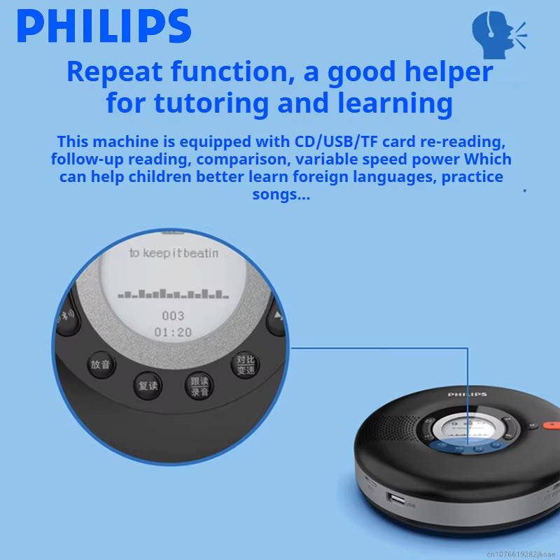 Philips EXP5108 Tragbarer CD-Player mit Bluetooth und USB in Gelb - Bild 3