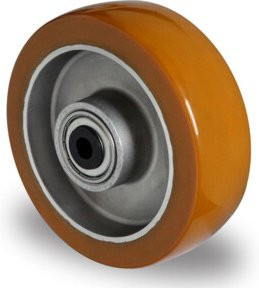 CASCOO Einbaurad AAU5 mit Aluminium-Felge und Polyurethan-Lauffläche, braun, Rad-ø 100 mm, Breite: 40 mm, Doppelkugellager - Bild 1
