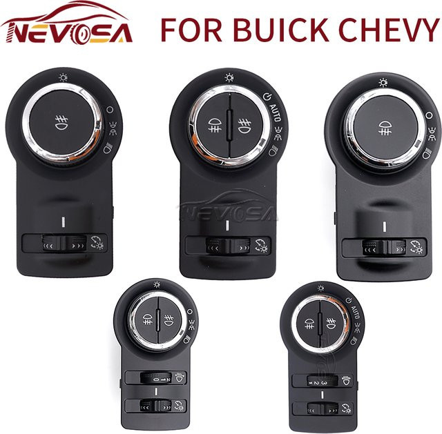 NEVOSA Scheinwerfer Licht und Nebel Lampe Schalter in Schwarz für Chevrolet Cruze Aveo sowie Opel Astra Insignia - Bild 1