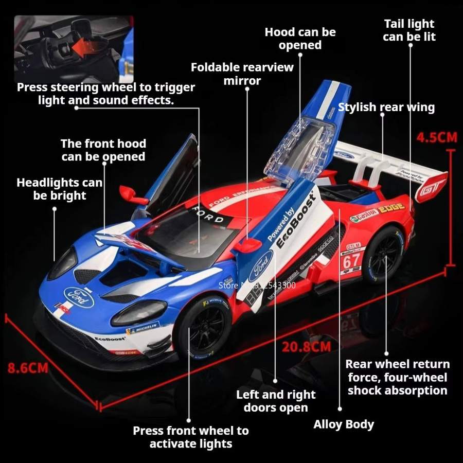 RMZ city Mustang GT500 Automodell-Spielzeug, 1:24, mit Licht und Sound, ab 12 Jahren - Bild 2