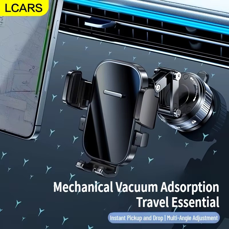 Lcars Handyhalterung für das Armaturenbrett mit starker Vakuum-Saugnapf-Technik und Metallbasis in Schwarz - Bild 2