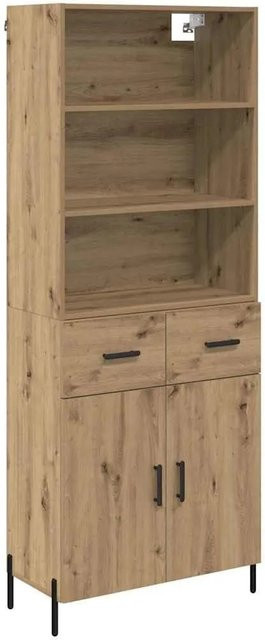 vidaXL Highboard Artisan-Eiche in Braun mit Türen und Schubladen, B/T/H: 69,5 x 32,5 x 180 cm - Bild 1