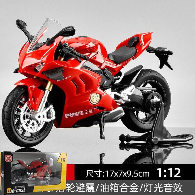 Linyi toy car Ducati Panigale V4S Super Sportbike Modellauto, 1:12, Metall, Rot, ab 18 Jahre - Bild 1