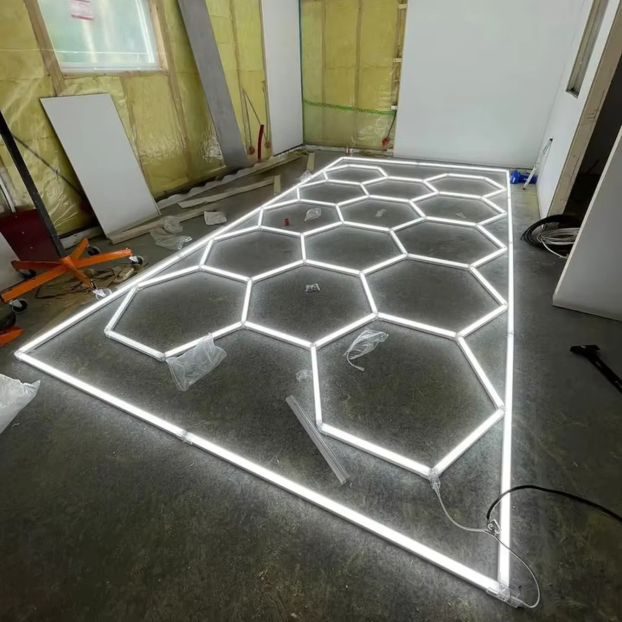 PIBAOGU Hexagon LED-Wabenlampe in Weiß, 6500 K Kaltweiß, Durchmesser: 44 cm - Bild 2