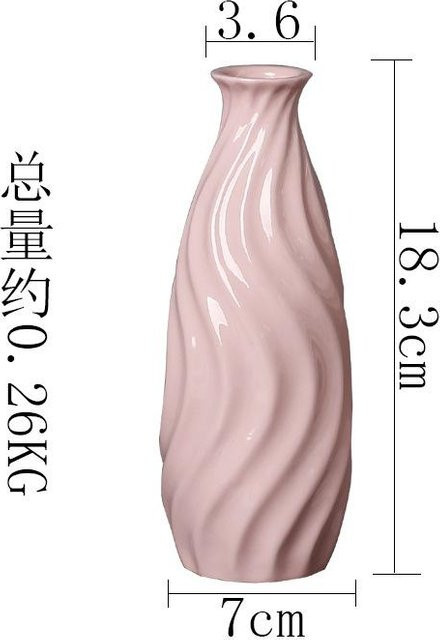 XQ We Wantice Keramikvase im nordischen Design für Blumenarrangements, Weiß, Blau, Rosa - Bild 1