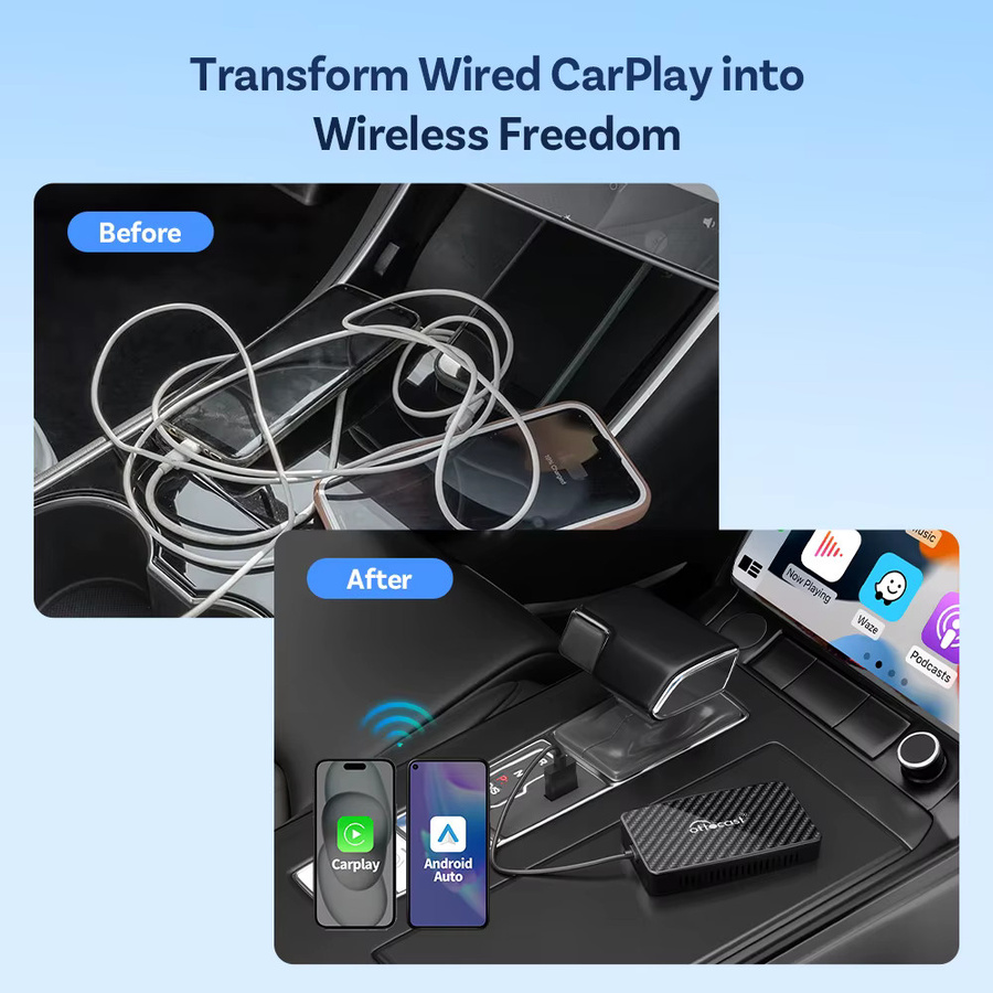 Ottocast Play2Video Pro Kabelloser CarPlay und Android Auto Adapter mit integrierter 5-Video-App-Unterstützung als All-in-One TV-Box in Schwarz - Bild 3