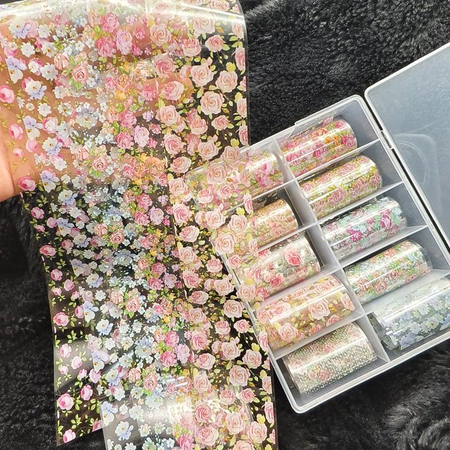 Misscheering Nagelfolien Transferpapier, 10 Rollen, Nail Art Aufkleber - Bild 1