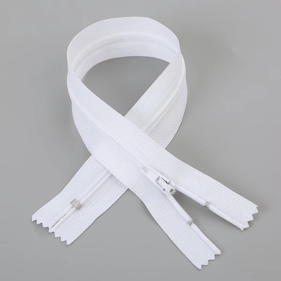 10 Stück AAA Nylon selbstsichernde Reißverschlussschieber in Weiß für DIY-Näharbeiten an Röcken, Hosen und Rucksäcken - Bild 2
