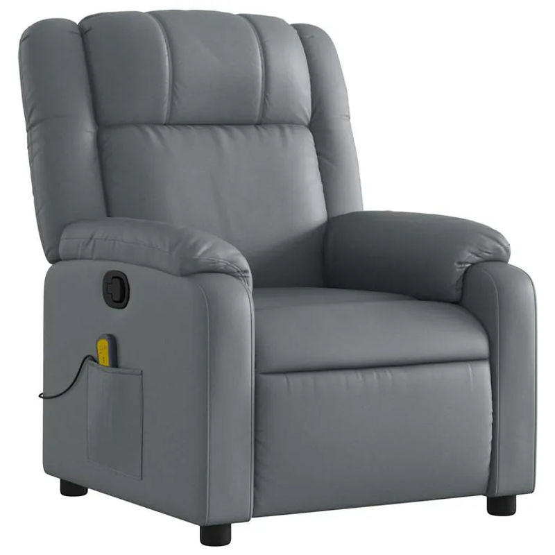 Vidaxl Aufklappbarer Massagesessel in Grau mit Kunstleder Bezug als moderner Relaxsessel - Bild 5