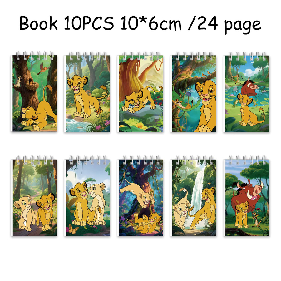 Disney König der Löwen Mini-Spiralnotizbücher 10er-Pack mit Simba und Nala Motiven in Gold und Multicolour - Bild 3