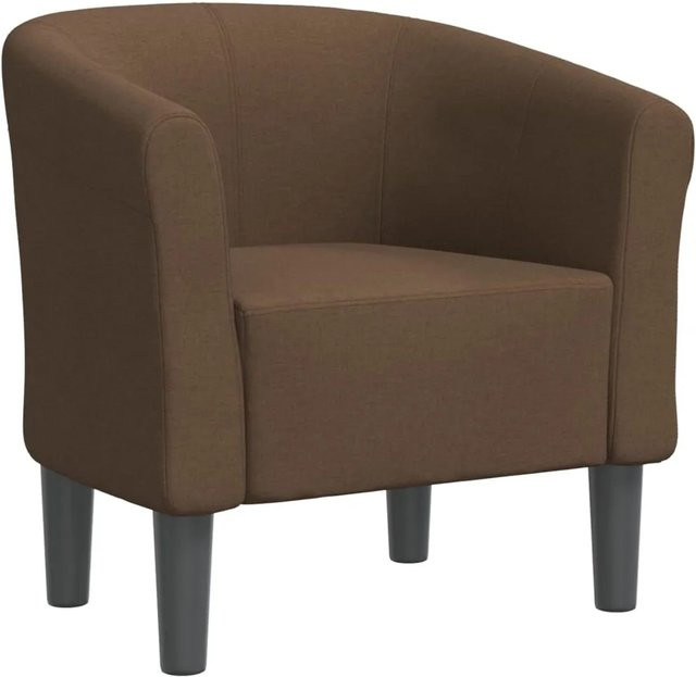 vidaXL Clubsessel Braun aus Stoff mit Armlehnen und Holzgestell - Bild 1