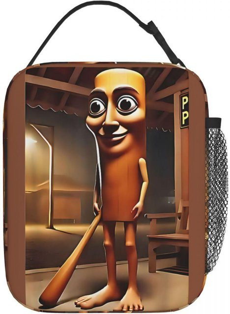 Fancy Style Studio Lunchtasche mit Tung Tung Sahur Meme Grafik, bunte Kühlertasche für Picknick und Brotdose, B/T/H: 21 x 11 x 26 cm - Bild 1