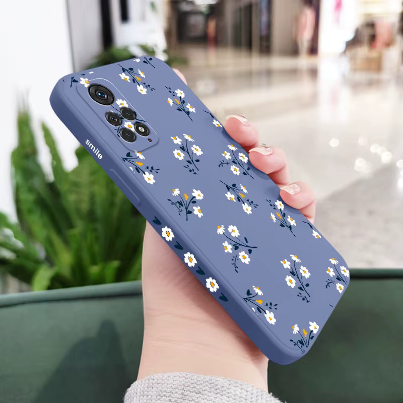 Xiaomi Redmi Note 15 Pro Plus 4G 5G Silikonhülle mit Blumen-Design in Grün oder Blau - Bild 2