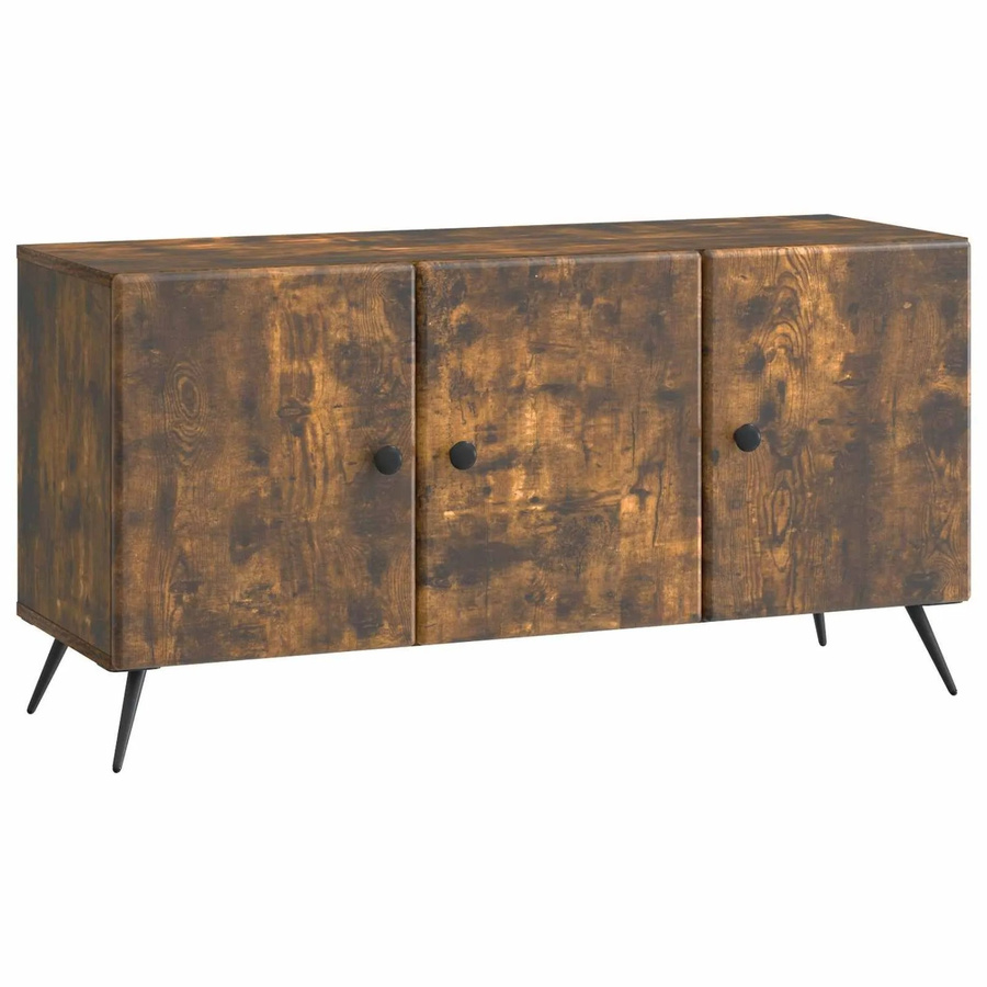 vidaXL TV-Schrank aus Holzwerkstoff in Geräucherte Eiche, Braun, B/T/H: 99 x 34,5 x 50 cm - Bild 2