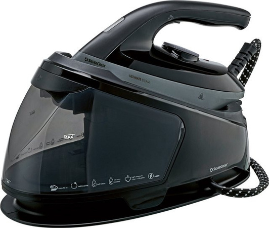 SILVERCREST Dampfbügelstation SDSB 2400 B1 in Schwarz mit Anti-Calc-Funktion