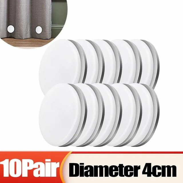 Big Tree Home Furnishings Magnetische Vorhanggewichte Set aus Metall, 10 Stück, Grau - Bild 1