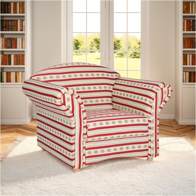 Polstersessel Loretta Prestige Home in Rot mit floralem Muster, B/T/H: 110 x 84 x 84 cm - Bild 1