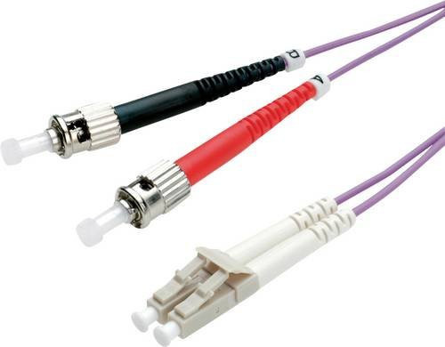 Roline Glasfaser LWL Anschlusskabel OM4 Multimode 50/125 µm Violett 10 m mit LC-Stecker und ST-Stecker - Bild 1