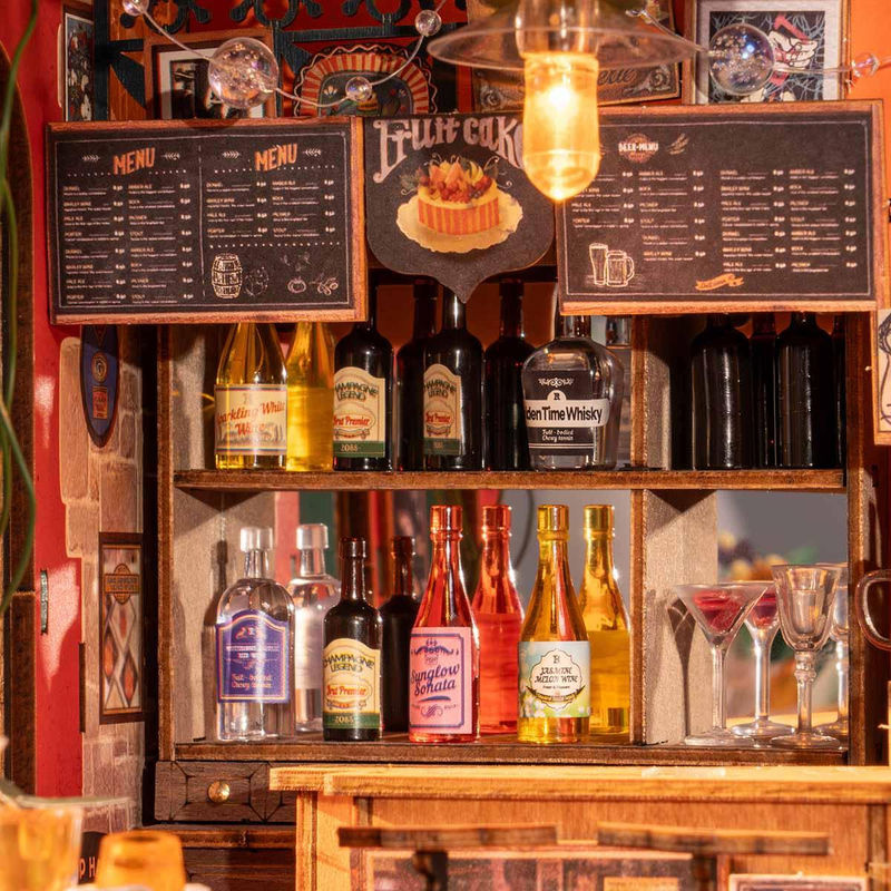 ROBOTIME Rolife 3D-Puzzle Cheers Bar & Restaurant DIY Miniaturhaus aus Holz in Mehrfarbig - Bild 2