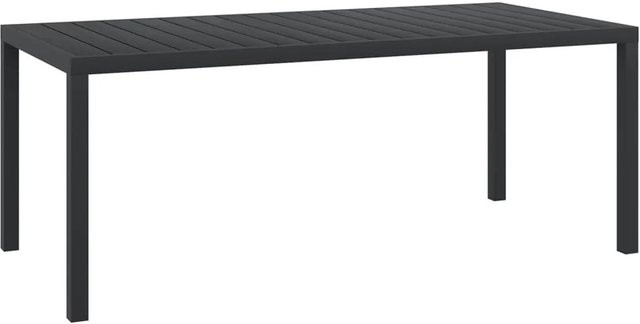 vidaXL Gartentisch aus Aluminium und WPC in Schwarz, B/T/H: 185 x 90 x 74 cm - Bild 1