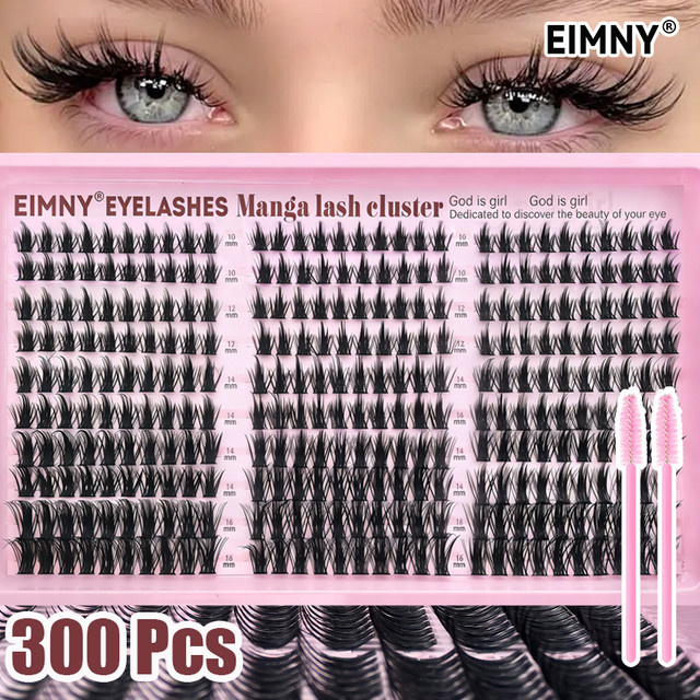EIMNY Künstliche Wimpern Spiky Wheat Ear, 300 Stück, Natürlich - Bild 1