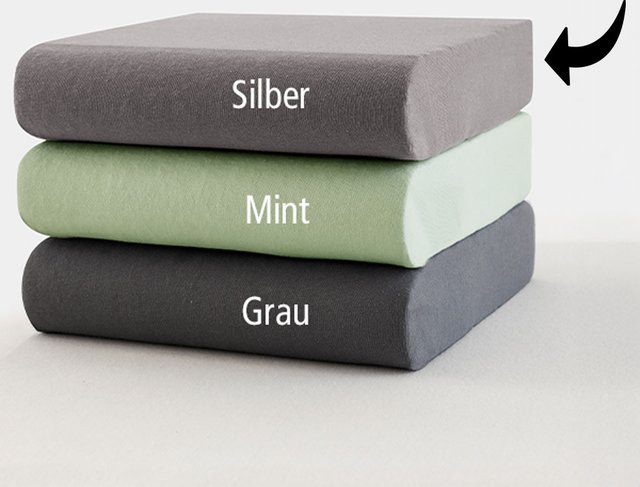 DREAMTEX Mako-Feinjersey-Spannbetttuch aus Baumwolle, Grau, B/T: 180-200 x 200-220 cm, Höhe: 40 cm - Bild 1