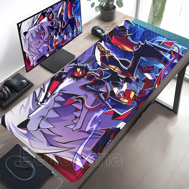 Eenehana Anime Helluva Boss XXL Gaming-Mauspad Schreibtischunterlage Multicolor B/T: 90 x 40 cm - Bild 1